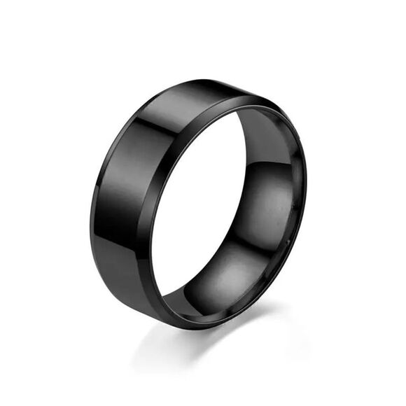 No Brand Other - Black Metal Wedding anniversary Band Ring Size 10 NIP